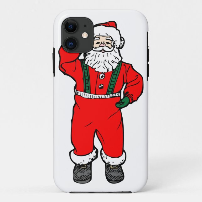 Capa Para iPhone 11 Ilustração do Cartoon Santa Claus (Verso)