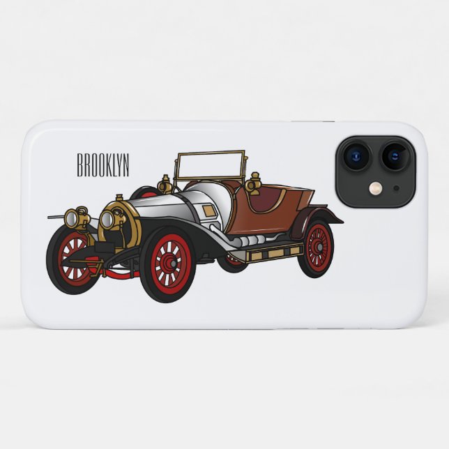 Capa Para iPhone 11 Ilustração do desenho animado Classic car 1920 (Verso (horizontal))