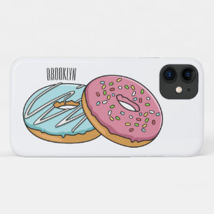 Capa Para iPhone 11 ilustração do desenho animado de rosquinha