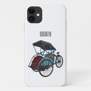 Capa Para iPhone 11 Ilustração do desenho do rickshaw Ciclo