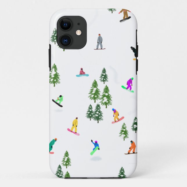 Capa Para iPhone 11 Ilustração do Freeride Snowboarder Snowboard (Verso)