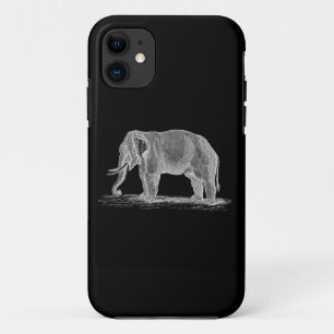 Capa Para iPhone 11 Ilustração dos 1800s do vintage do elefante bran