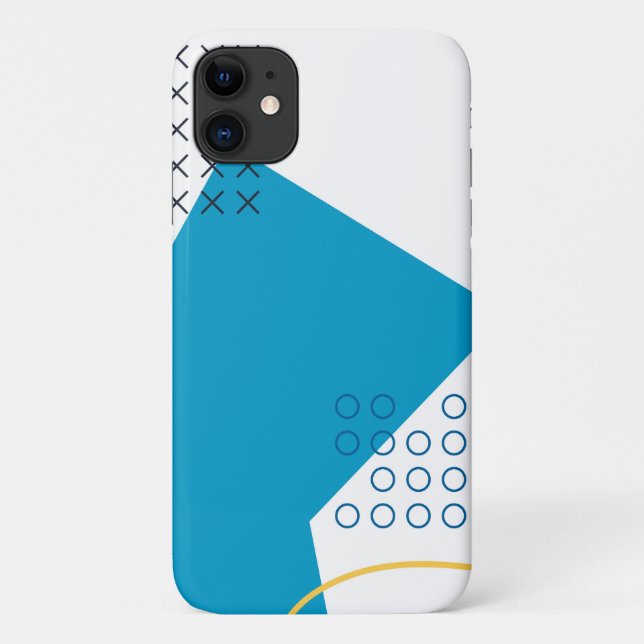 Capa Para iPhone 11 Ilustração geométrica urbana da moda, Memphis (Verso)