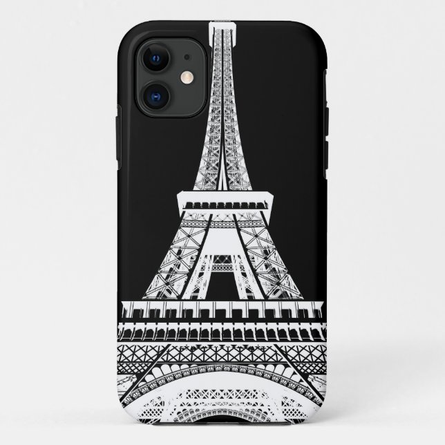 Capa Para iPhone 11 Imagem Branca em Torre Eiffel (Verso)
