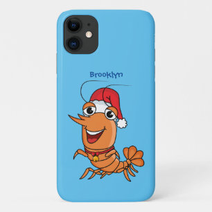 Capa Para iPhone 11 Imagem de desenho animado de camarão de Natal fel