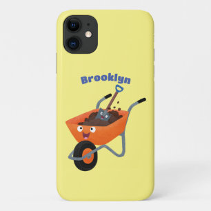 Capa Para iPhone 11 Imagem de desenho animado de carrinho de mão laran