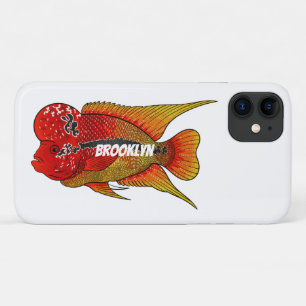 Capa Para iPhone 11 Imagem de desenho animado de peixes-cichlid-Flor