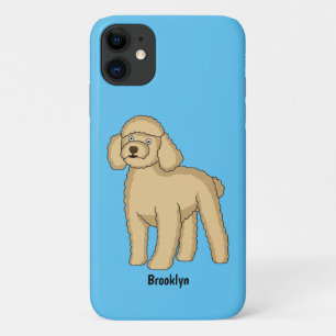 Capa Para iPhone 11 Imagem de desenho animado de poodle marrom feliz