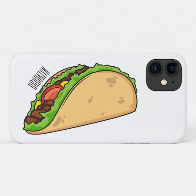 Capa Para iPhone 11 Imagem de desenho animado do Taco (Verso (horizontal))