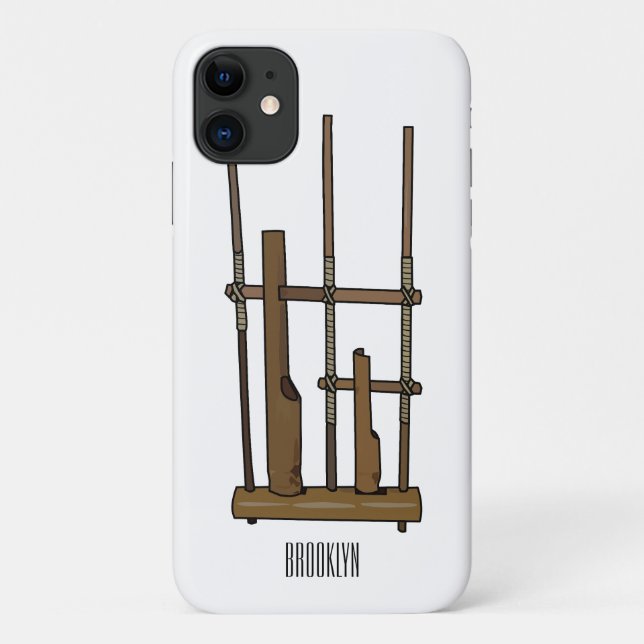Capa Para iPhone 11 Imagem de desenhos angklung (Verso)