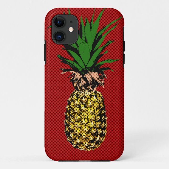 Capa Para iPhone 11 Imagem de Newsprint do Pineapple (Verso)