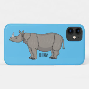 Capa Para iPhone 11 Imagem do desenho animado de Javan rhinoceros