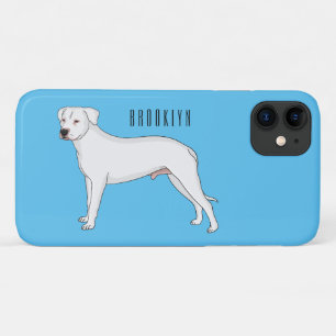 Capa Para iPhone 11 Imagem do desenho animado do cão Dogo argentino
