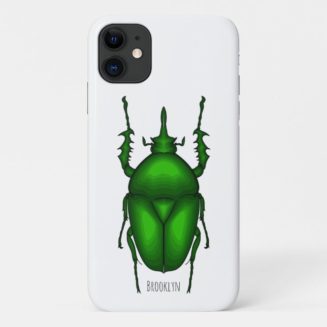 Capa Para iPhone 11 Imagem do inseto Mecynorhina torquata (Verso)