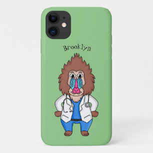 Capa Para iPhone 11 Imagem engraçada de cartoon do mandril doutor