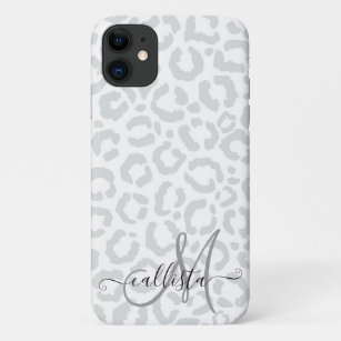 Capa Para iPhone 11 Impressão Animal de Leopardo de Cinzas Brancas Ele