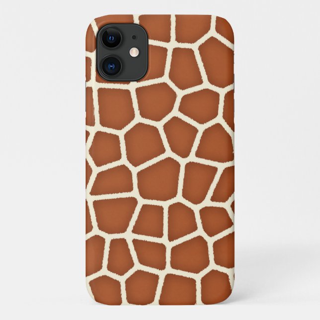 Capa Para iPhone 11 Impressão animal, girafa em tons de cobre marrom (Verso)