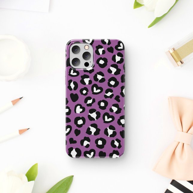Capa Para iPhone 11 Impressão Animal, Leopardo Roxo, Manchas de Chita, (Criador carregado)