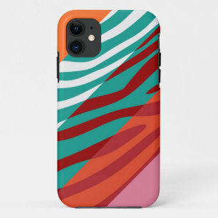 Capa Para iPhone 11 Impressão Animal Pele Zebra Retro Colorida Padrão