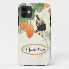 Capa Para iPhone 11 Impressão Bird - Fruta laranja de bloco japonês Pe