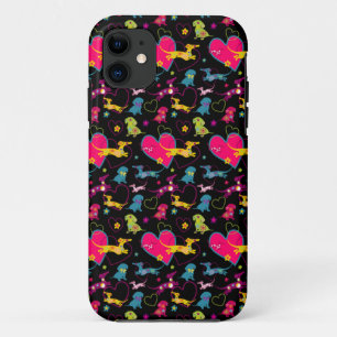 Capa Para iPhone 11 Impressão colorido do coração do Dachshund