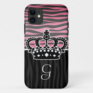 Capa Para iPhone 11 Impressão cor-de-rosa e preto da princesa feminin
