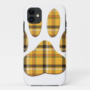 Capa Para iPhone 11 Impressão da Pata de Cachorro de Tartan