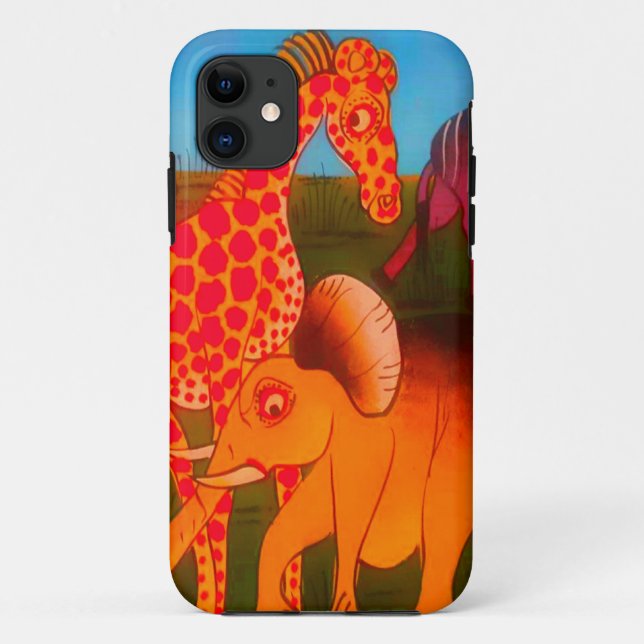 Capa Para iPhone 11 Impressão de Arte Animal Africano (Verso)