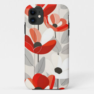Capa Para iPhone 11 Impressão de Arte Floral Moderna