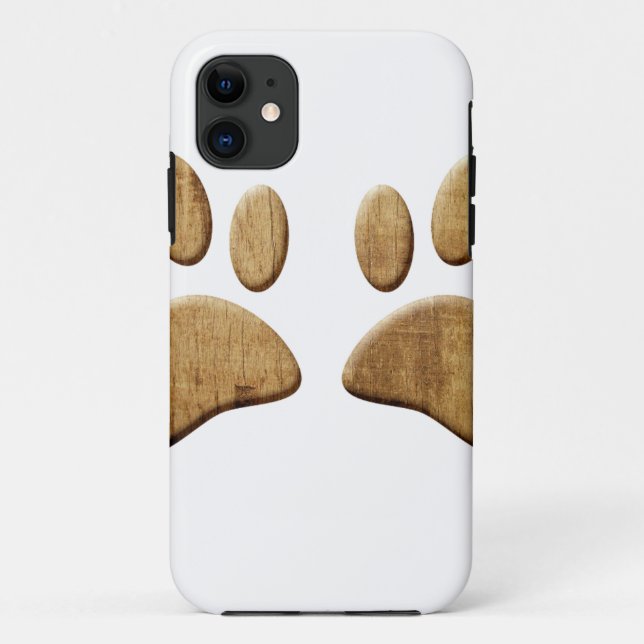 Capa Para iPhone 11 Impressão de Cães de Madeira (Verso)