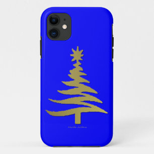 Capa Para iPhone 11 Impressão de Estêncil de Árvore de Natal Moderno D