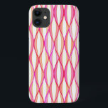Capa Para iPhone 11 Impressão de fita do século médio - coral e rosa<br><div class="desc">impressão de fita de abstrato moderna do século médio em tons suaves de laranja coral,  cor-de-rosa coral e orquídea com cor branca</div>