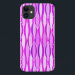 Capa Para iPhone 11 Impressão de fita do século médio - orquídea e vio<br><div class="desc">impressão de fita abstrato de médio do século moderno em tons de orquídea rosa a orquídea profunda com violeta e branco</div>
