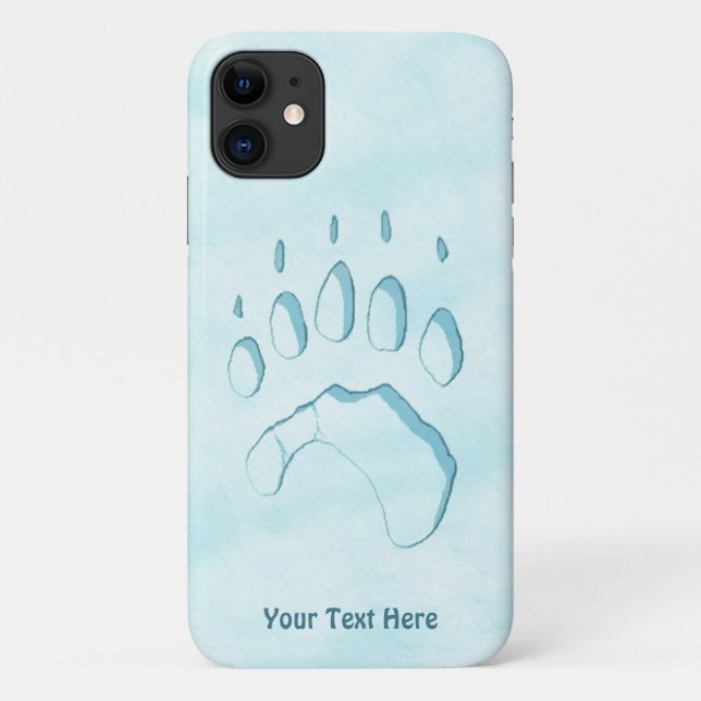 Capa Para iPhone 11 Impressão de Pata de Urso Polar (Verso)