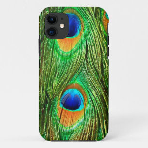 Capa Para iPhone 11 Impressão de Penas de Peacock Coloridas