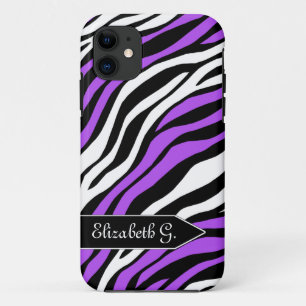 Capa Para iPhone 11 Impressão de Zebra Míx Roxo iPhone 5 Case