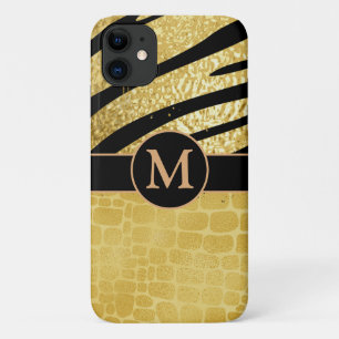Capa Para iPhone 11 Impressão Dourada e Preta Personalizada