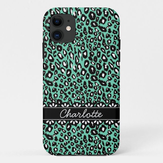 Capa Para iPhone 11 Impressão e renda do Leopard de Casa Fashiável (Verso)