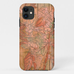 Capa Para iPhone 11 Impressão Floral Laranja Moderno em Fundo Retirado