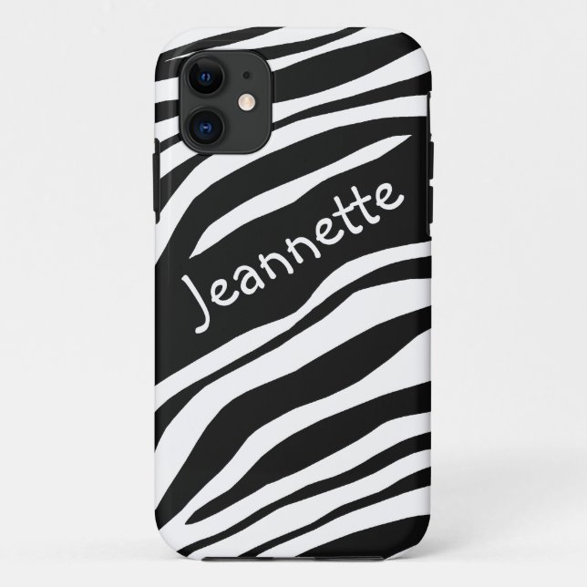 Capa Para iPhone 11 Impressão iPhone 5 em Zebra Preta e Branca (Verso)