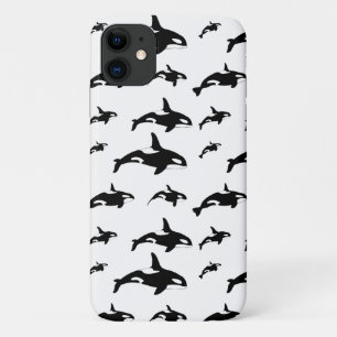 Capa Para iPhone 11 Impressão Marinho da Baleia Negra-Branca Assassina