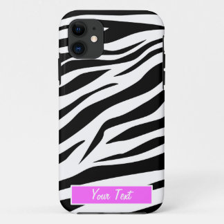 Capa Para iPhone 11 Impressão preto/branco da zebra - personalize