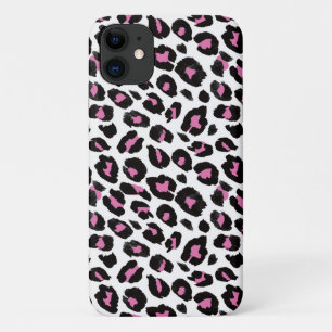 Capa Para iPhone 11 impressão rosa-divertido e leopardo-preto