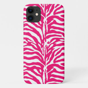 Capa Para iPhone 11 Impressão Selvagem de Animais, Zebra, Rosa e Branc