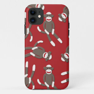 Capa Para iPhone 11 Impressão vermelho do macaco da peúga