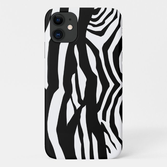 Capa Para iPhone 11 Impressão Zebra, Banhas Zebra, Preto E Branco (Verso)