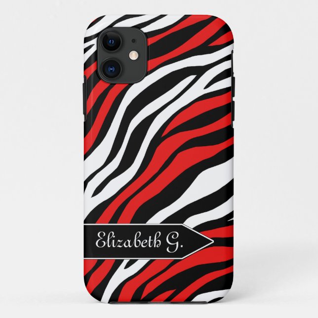 Capa Para iPhone 11 Impressão Zebra Red Mix iPhone 5 Case (Verso)