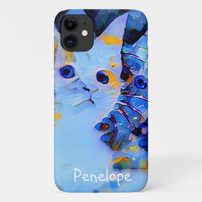 Capa Para iPhone 11 Impressionista Azul e Bonito, Arte Cristã com Seu  (Verso)