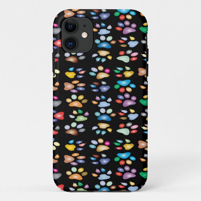 Capa Para iPhone 11 Impressões coloridas da pata (Verso)