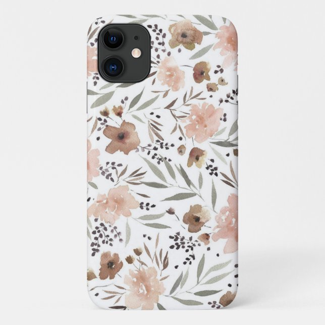 Capa Para iPhone 11 Incrível Padrão Floral (Verso)